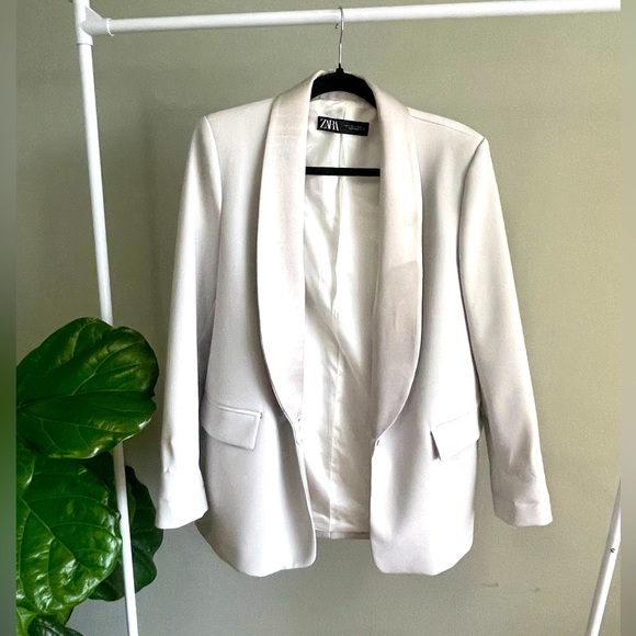 Light Grey Zara Blazer Size S - Picture 1 of 6